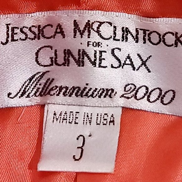 Jessica McClintock Gunne Sax Orange Halter Back, A Line Dress Size 3 Juniors. - Picture 10 of 11